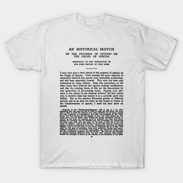 The Origin of Species Charles Darwin First Page T-Shirt by buythebook86